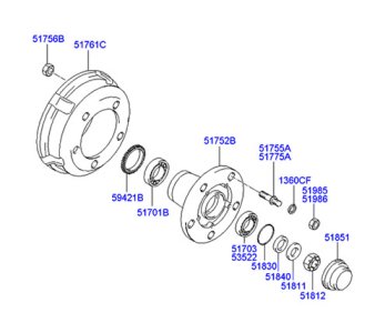 Rolamento Roda Dianteira do Hyundai HD78 3.0 16V T. Diesel  ( Par Interno e Externo Com Retentor  )